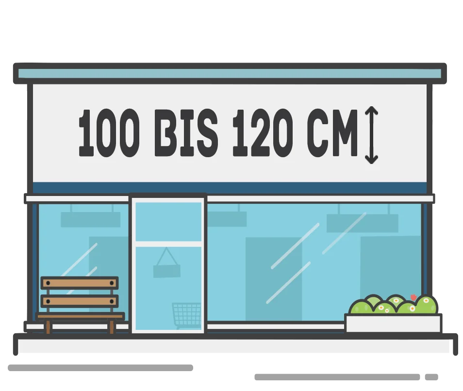 100 bis 120 cm
