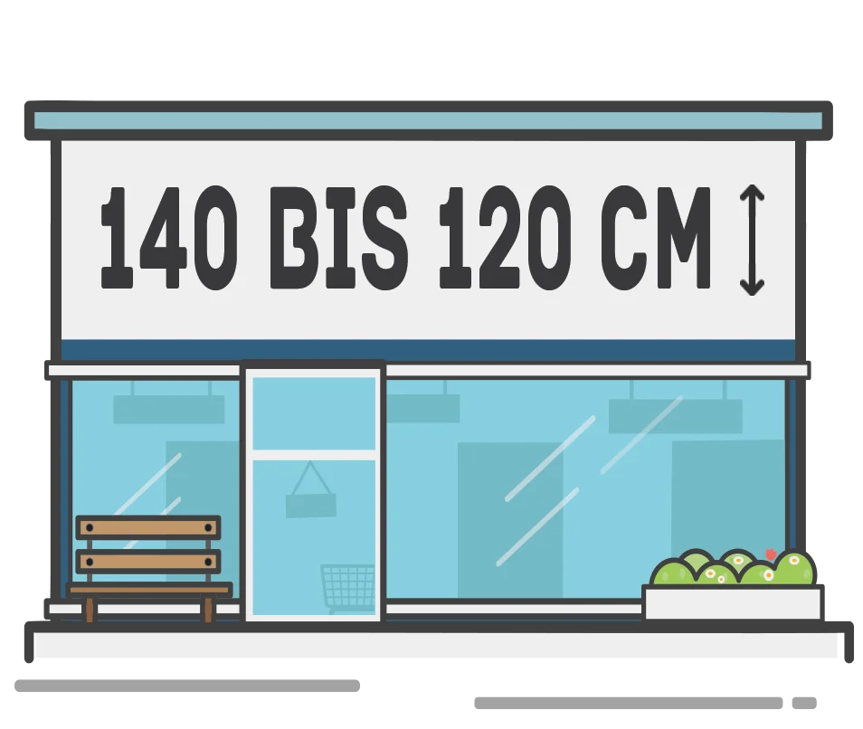 120 bis 140 cm