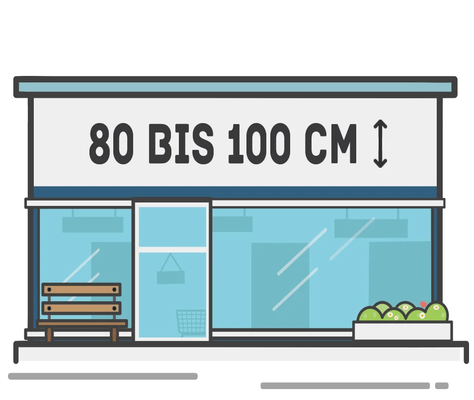 80 bis 100 cm