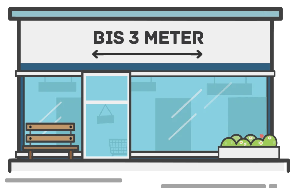 bis 3 Meter
